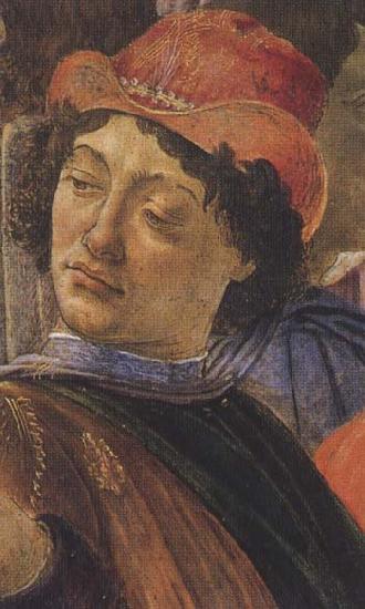 Sandro Botticelli Personage wearing a green mantle third in the group on the left oil painting image